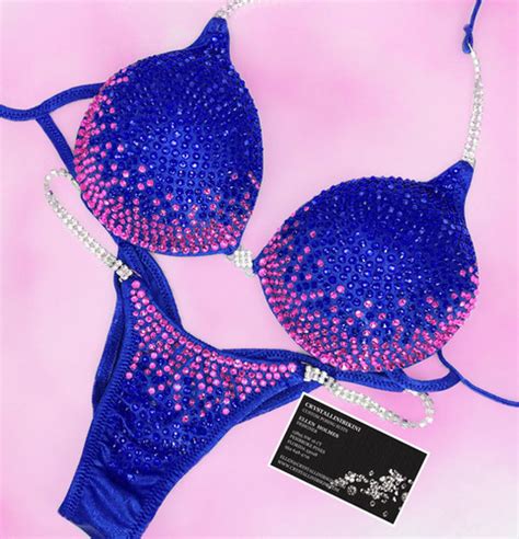 Royal Pink Underwire Competition Bikini Crystallinibikini