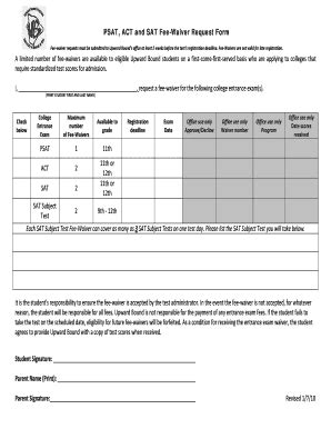 Fillable Online Uhh Hawaii Psat Act And Sat Fee Waiver Request Form