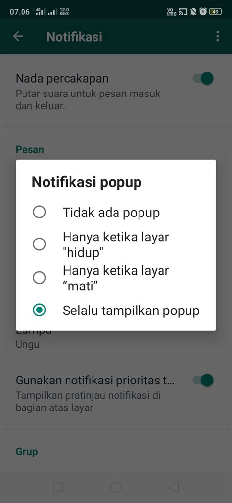 Cara Mengaktifkan Dan Menonaktifkan Notifikasi Popup Whatsapp Inwepo