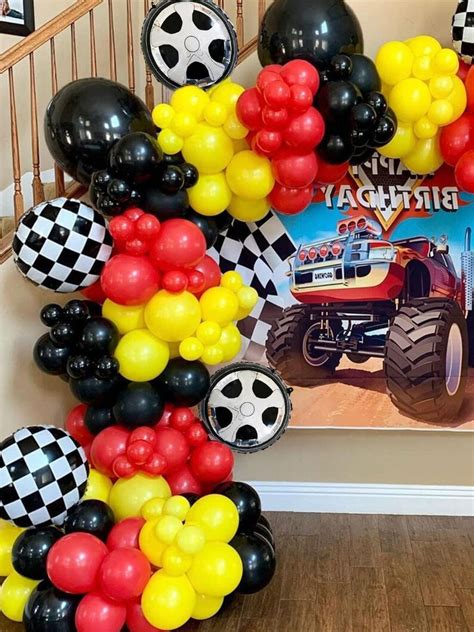 Pcs Race Car Theme Balloon Garland Two Fast Birthday Decorations