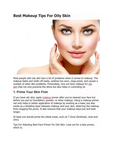 Best makeup tips for oily skin | Best makeup tips, Tips for oily skin, Makeup tips for oily skin