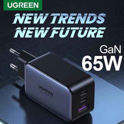 Ugreen 65W GaN ładowarka USB typ C szybkie ładowanie 4 0 3 0 PD