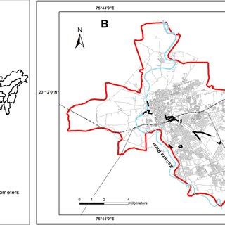 a location of Ujjain city in India, b Ujjain Municipal Boundary ...