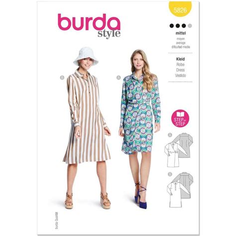 Burda 5826 Misses Dress Pattern White