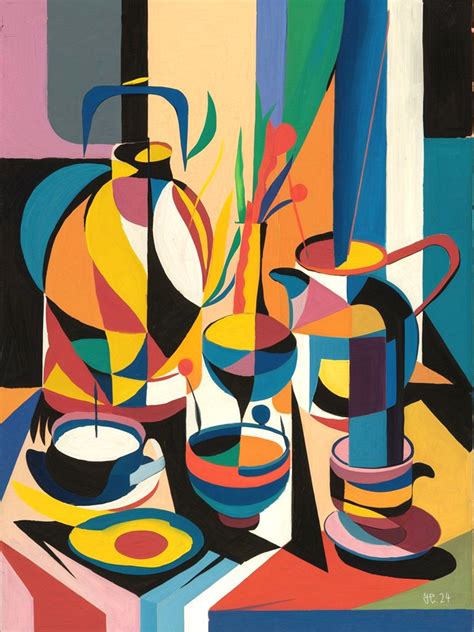 Tea Cubism Poster Tea Print For Home Decor Wall Decor Cafe Print And