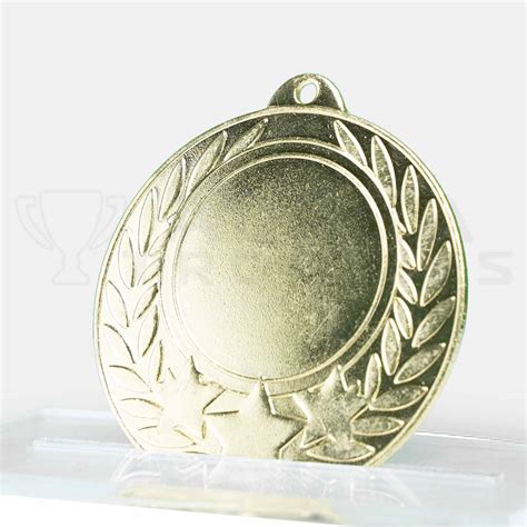 Generic Mm Centre Wreath Medal Mm Gold Alpha Trophies