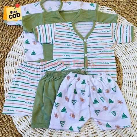 Jual Paket Pcs Setelan Baju Bayi Baru Lahir Lengan Dan Celana Pendek