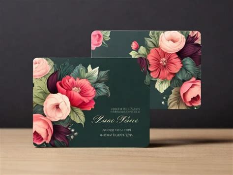 Premium Photo | Business cards design with floral