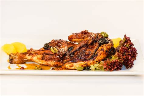 Half grilled chicken stock image. Image of restaurant - 85220891