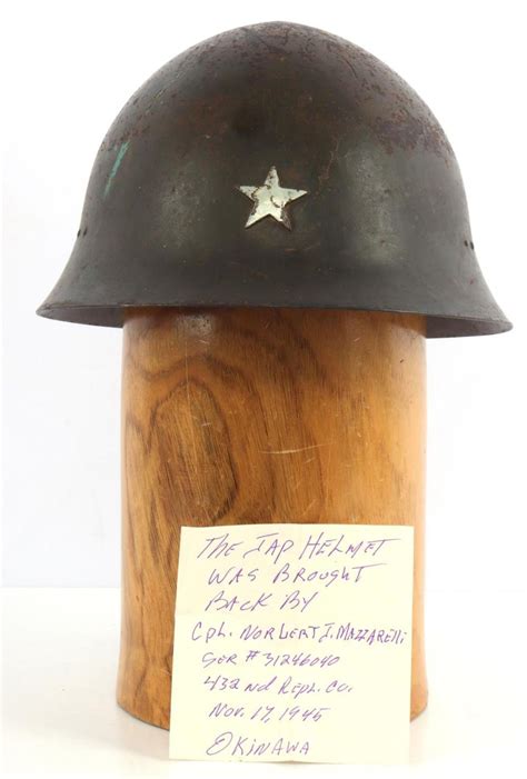 At Auction Wwii Japanese Type 90 Helmet Okinawa Bring Back