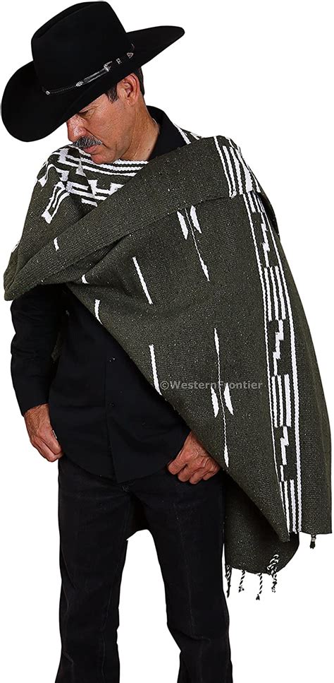 Handwoven Clint Eastwood Spaghetti Western Poncho Made In Mexico Olive