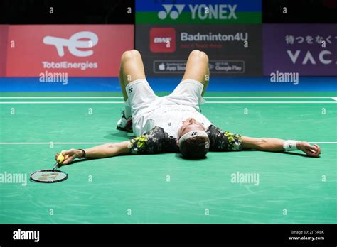 Tokyo Japan Th Aug Viktor Axelsen Celebrates After Winning