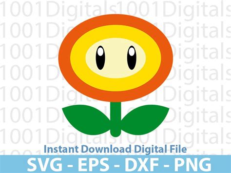 Super Mario Flower Svg Cute Mario Flower Svg Mario Clipart Cut File Cricut Silhouette