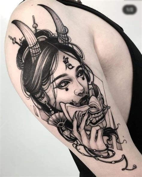 Pin By ZAODI On Small Tattoo Asia Style Hannya Mask Tattoo Oni