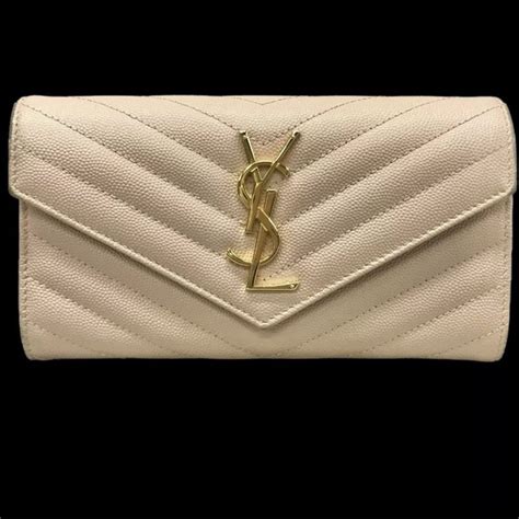 Yves Saint Laurent Bags Ysl Saint Laurent Beige Cassandre Matelass Large Flap Wallet On