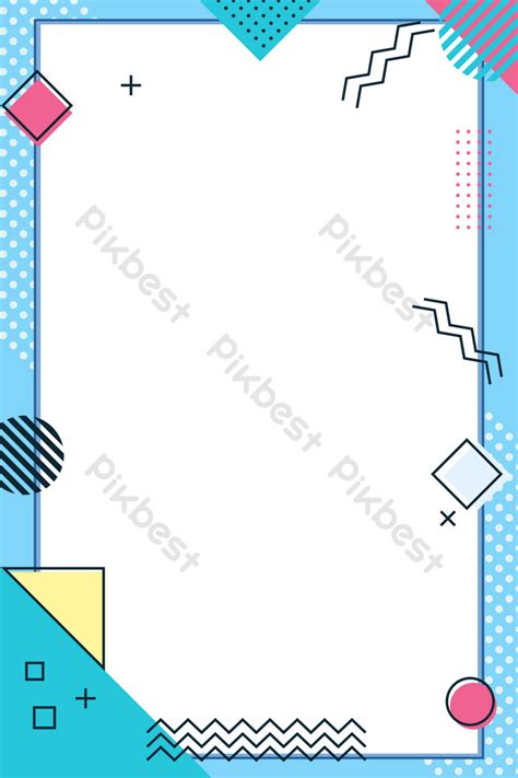 Simple Geometric Border Blue Poster Psd Backgrounds Free Download