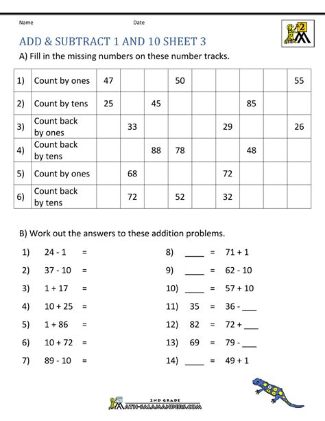 Grade Add And Subtract Worksheet