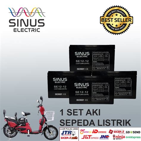 Jual Aki Sepeda Listrik SELIS 1 Paket 12V 12Ah Aki VRLA SINUS 12 18