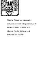 Relaciones Industriales Docx Materia Relaciones Industriales