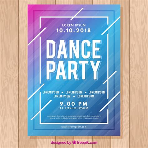 Free Vector Party Poster Template With Abstract Style