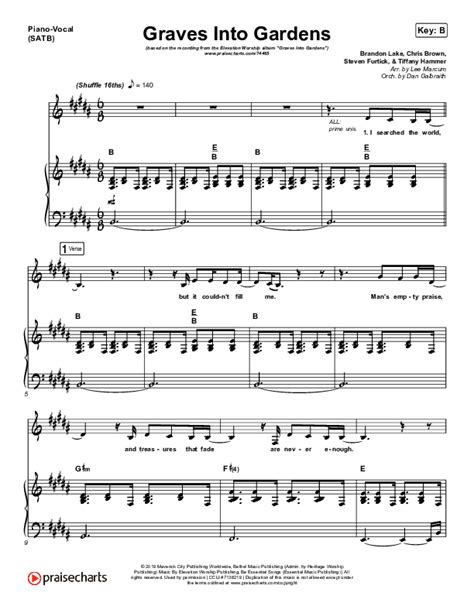 Graves Into Gardens Live Sheet Music PDF Elevation Worship Brandon