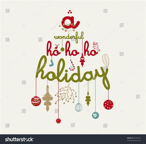 A Wonderful Ho Ho Ho Holiday Christmas Card Stock Vector Illustration