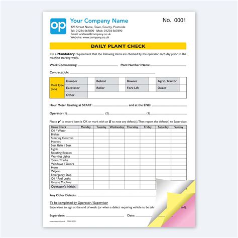 Daily Plant Inspection Checklist Template Oceanprint