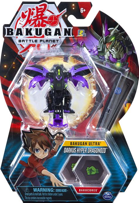 Bakugan Ultra, Darkus Hyper Dragonoid, 3-inch Collectible Action Figure And Trading Card, For ...