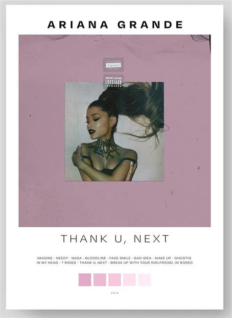 Printer's Row & Co. Ariana Grande - Thank U, Next Album Poster Print ...