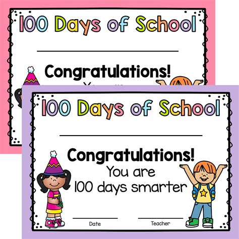 100 Days of School Certificate - Top Teacher