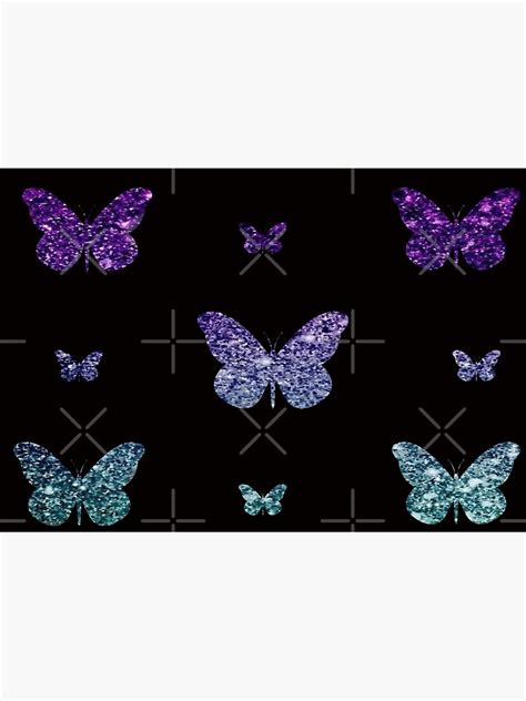 Deep Purple Teal Ombre Faux Glitter Butterflies Poster For Sale By Felicity K Redbubble