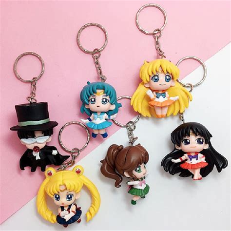 Custom Hot Sale Cartoon Sailor Moon Pvc Keychain Plastic Key Chain From