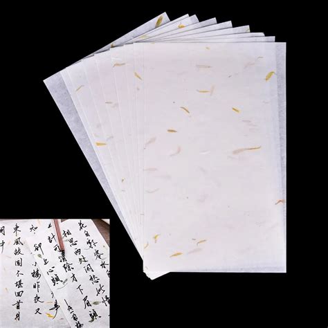 10pcsset Chinese Xuan Zhi Paper Calligraphy Rice Paper Handmade Flower