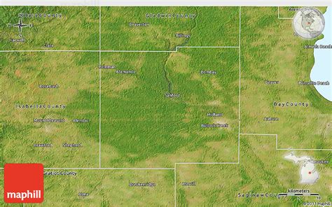 Satellite 3D Map of Midland County