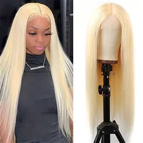 Ohmypretty 613 Blonde Straight 4x4 Lace Closure Wig With Pre Plucked