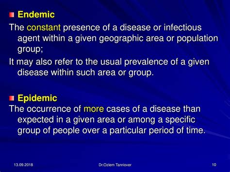 The Definitions Used In The Epidemiology Of Infectious Diseases Ppt