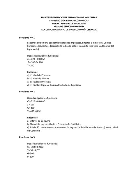 Guia De Estudio Macroeconimia Ii Parcial Ii Pac Universidad