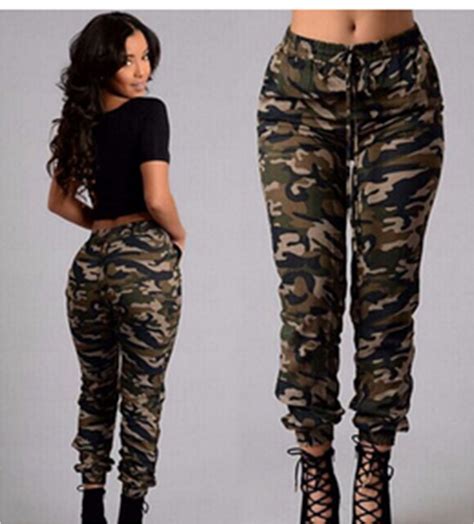 Coutexyi Women Camouflage Pants Camo Casual Cargo Joggers Military Army