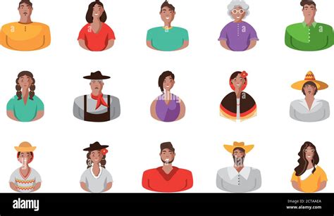 National Hispanic Heritage Month Set Of Icons Design Culture And