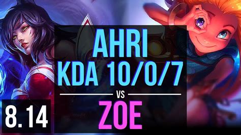 Ahri Vs Zoe Mid Kda Legendary Euw Challenger Patch