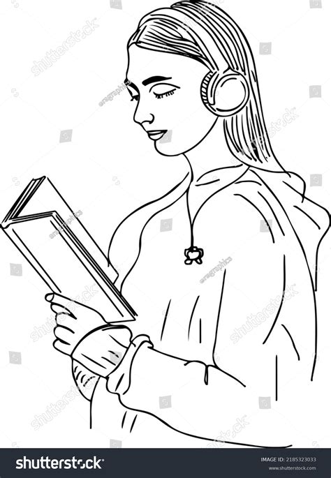 Sketch Drawing Young Girl Listening Music Stock Vector (Royalty Free) 2185323033 | Shutterstock