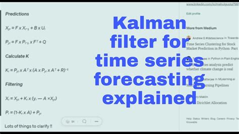 Kalman Filter Explained For Time Series Youtube