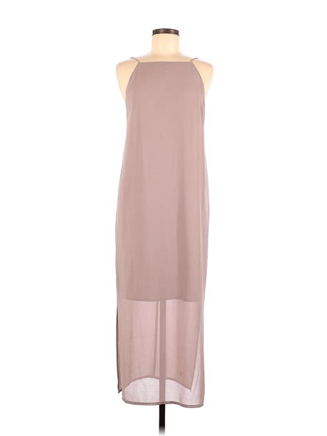 Asos 100 Polyester Solid Blush Brown Cocktail Dress Size 6 48 Off