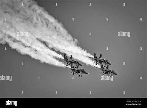 The Us Navy Blue Angels Perform At The 2022 Miramar Airshow In San
