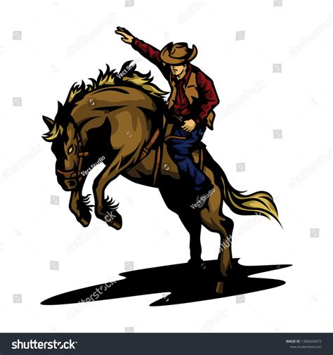 Cowboy Rodeo Vector Stock Vector (Royalty Free) 1306654072 | Shutterstock