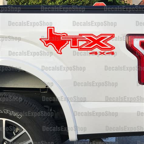 Stx Texas 4x4 Decal Fits Bedside Ford F 150 Truck Sticker Vinyl In 6 Colors 2 Pieces Etsy