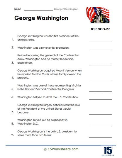 George Washington Worksheets 15 Worksheets Library