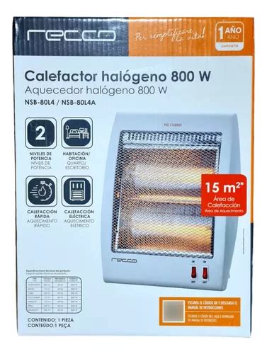 Estufa Calefactor Halogeno Infrarrojo Electrico Recco 800w