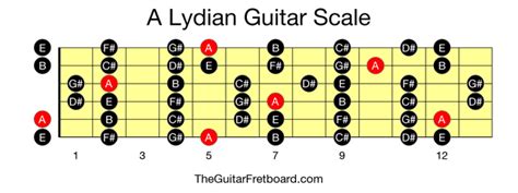 A Lydian Guitar Scale - The Guitar Fretboard