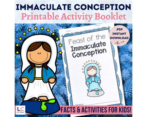 Feast Of The Immaculate Conception Printable Activity Booklet For